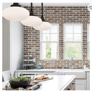 New In Box Crystorama Parker 1-Light Pendant Black Forged Oval Egg Shaped Glass